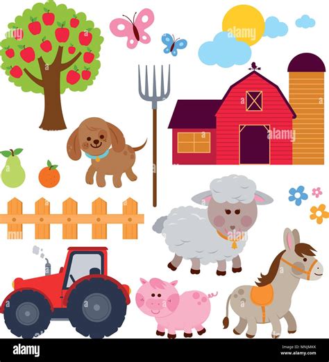 Farm Animals Vector Illustration Collection Stock Vector Image And Art