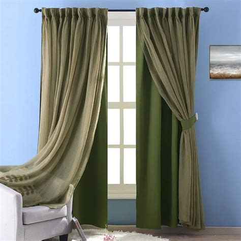 Buy Nicetown Double Layer Curtains Crushed Crinkled