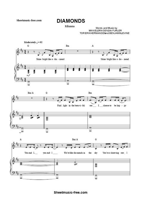 Rihanna Diamonds Piano Sheet Music Test 1