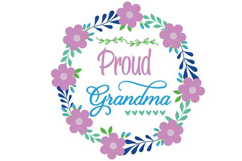 Proud Grandma Floral Illustration Par Am Digital Designs · Creative Fabrica