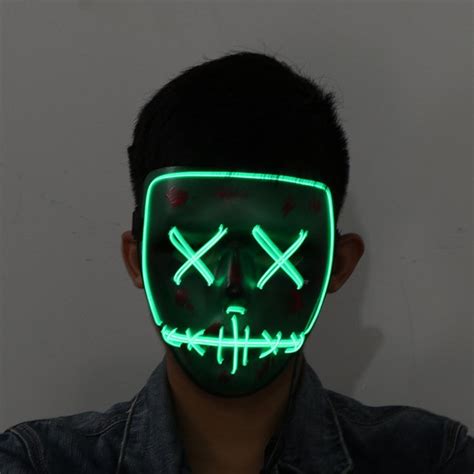 Mască De Halloween Purge Led Verde Cool Mania