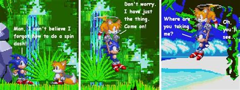Sonic The Hedgehog Sprite Comics ~ Sonic Forgets How To Do A Spin Dash