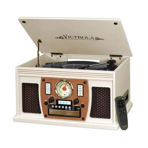 Victrola 7 In 1 Bluetooth Record Player With Usb Recording In White Vta