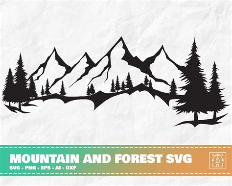 Mountain And Forest Svg Mountain Clipart Mountain Svg Etsy