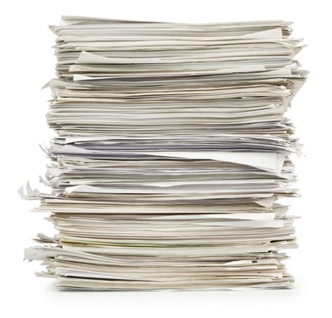 Large Stack Of Papers On A White Background Photos Movies And More