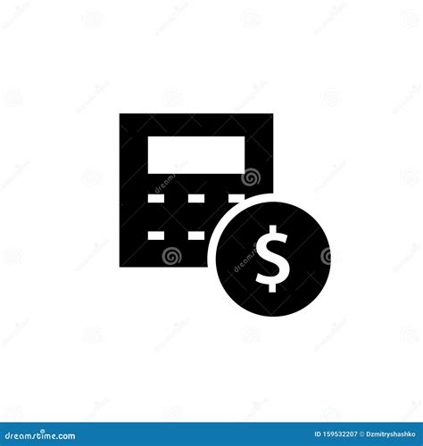 Cost Estimate Black Icon Stock Vector Illustration Of Calculator