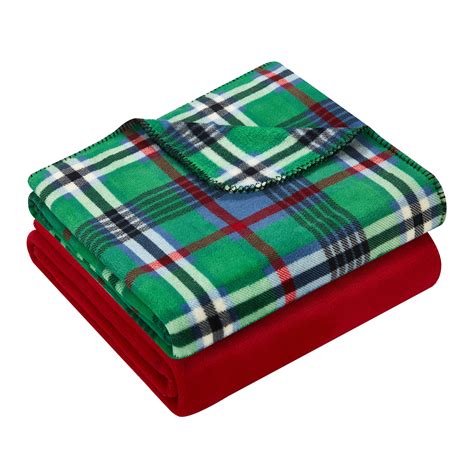 Mainstays Fleece Plush Throw Blanket 50 X 60 Set Of 2 Red Solid