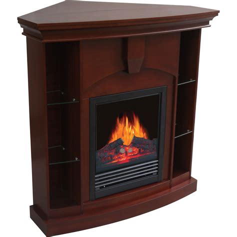 Product Stonegate Electric Corner Fireplace With Shelves — 5115 Btu