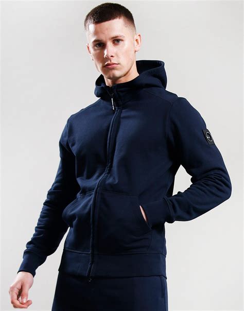 Marshall Artist Siren Full Zip Injection Hoodie Navy Terraces Menswear