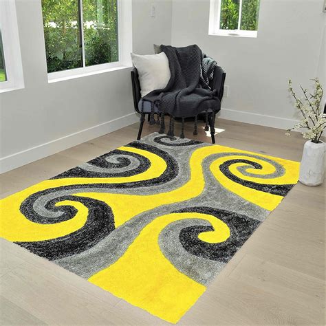 Yellow Shag Rug 5x7 For Living Room Decor 2021 Rug Trends Bright Modern