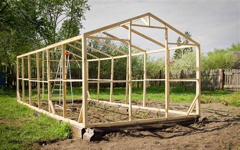 Greenhouse Built With A Timber Frame Before Walls Are Added Build A