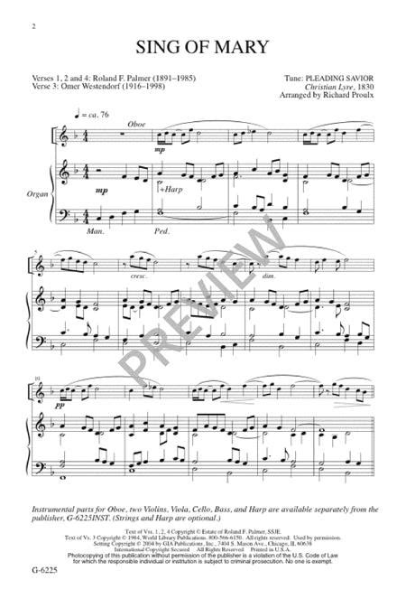 Sing Of Mary By Octavo Sheet Music For Satb Choir Organ