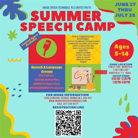 2022 Summer Speech Camp Unique Speech Techniques