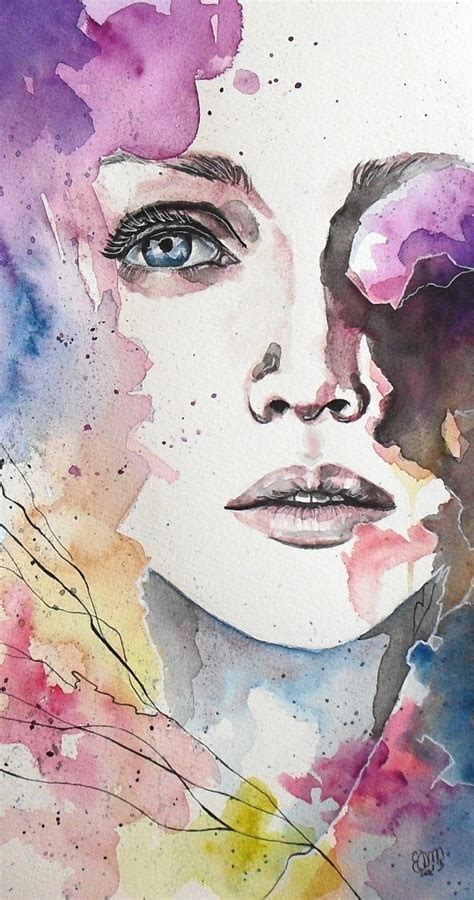 Abstract Watercolor Portraits On Behance