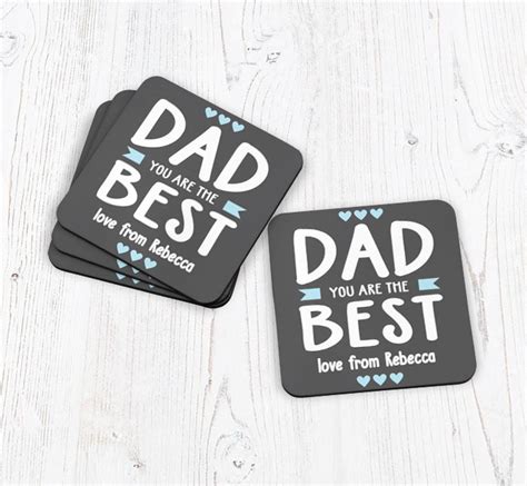 Personalised Dad You Are The Best Coasters Personalise Online Plus