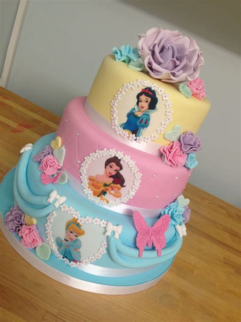 3 Tier Pastel Princess Cake With Handmade Rose Pastel Princesa