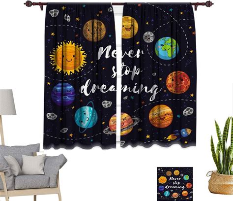 Amazing Space Decor Energy Saving Curtains Planets And