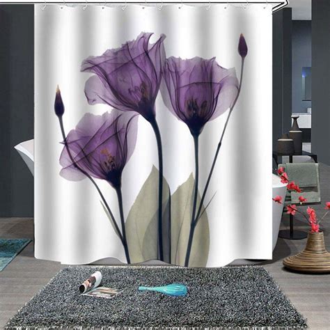 35 Off 2021 Purple Flowers Fine Shower Curtain In Multicolor Dresslily