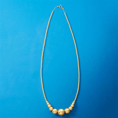 2 10mm 14kt Yellow Gold Graduated Bead Necklace Ross Simons Yellow