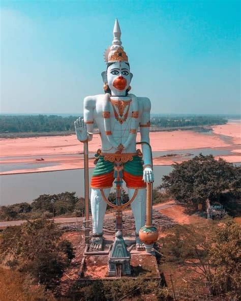 Tallest Hanuman Statues In India Located On The Banks Of River Vamsadhara In Madapam