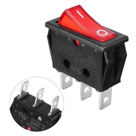 10a250v 15a125v Red Neon Lamp 3 Pin Spst Onoff Panel Mount Rocker