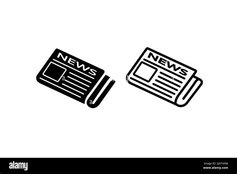 Vector Black Newspaper Icons Set On White Background Icon Of News