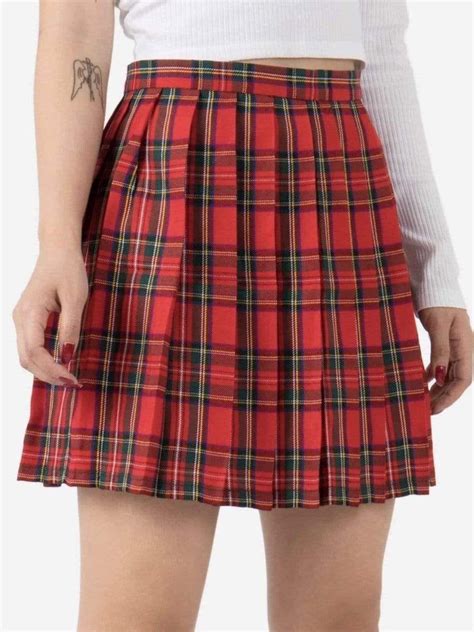 High Waist Pleated Skirt Plaid Skirts High Waisted Pleated Skirt Skirts