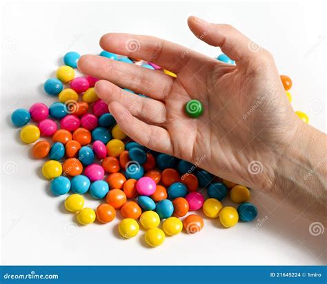 Candy With Hand Stock Photo Image Of Sweet Candy Holding 21645224