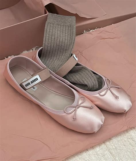 These Miu Miu Satin Ballet Flats Are About To Go Viral Who What Wear