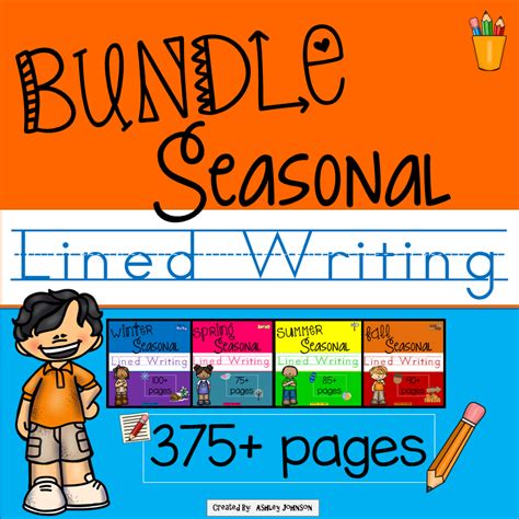 Seasonal Lined Writing Paper Bundle Winter Fall Spring And Summer
