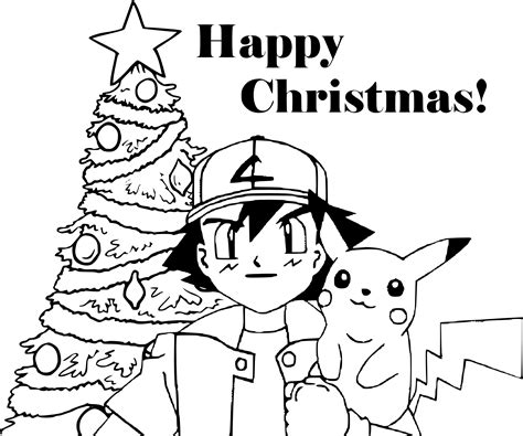 Pikachu Christmas Coloring Pages