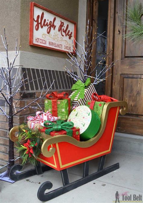 Diy Santa Sleigh Her Tool Belt Christmas Decorations Diy Outdoor