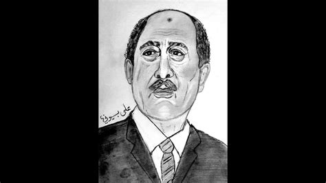 رسم بورتريه ل الرائيس الراحل السادات ل علي بسيوني ابو محمود Youtube