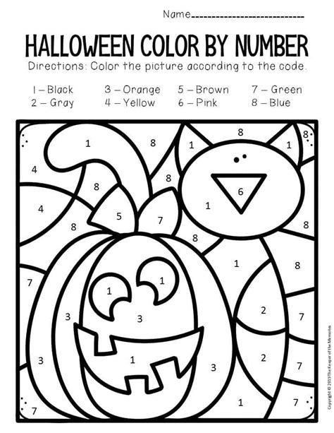 Color By Number Halloween Printables Printable Templates