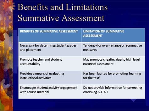 Benefits Of Summative Assessment Formative Versus Summative