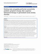 Cognitive Behavioral Treatment For Generalized Anxiety Disorder