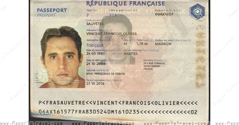 Airport Paper Model Â Passport Photo Â Republic Of France Icao Electronic Passport 2006