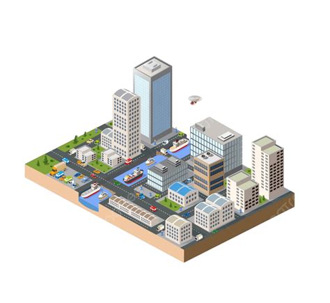 Isometric In A Big City Downtown Illustration World Vector Downtown