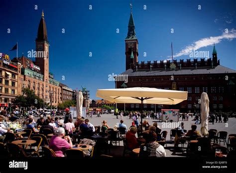 Copenhagen Town Hall Square Stock Photo Alamy