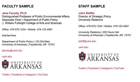 Email Signatures Brand And Style Guidelines University Of Arkansas