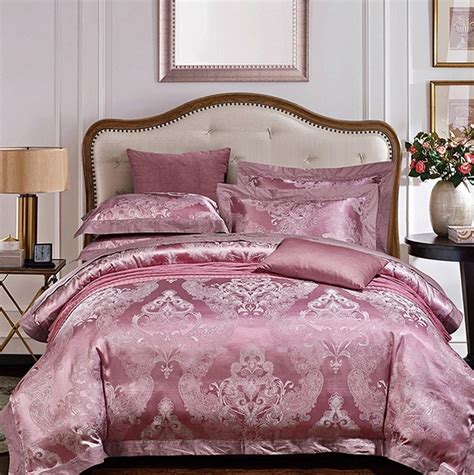 What material do you want? Luxury Dark Purple Bedding sets Satin duvet cover Jacquard ...