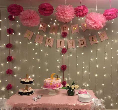 Pin By Eliane Mendes On First Birthday Decor Pink Simple Birthday
