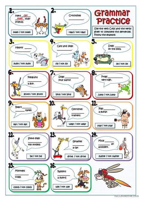 What Animals Can Or Cant Do General English Esl Worksheets Pdf And Doc