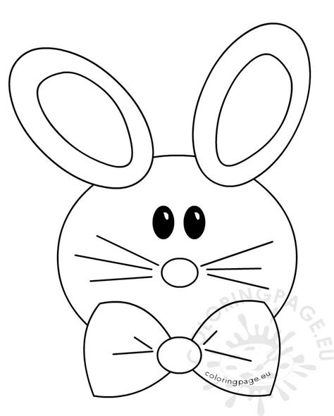 Pin by muse printables on printable patterns at. Easter bunny face Outline - Coloring Page