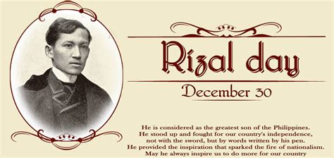 Jose Rizal Day Is December 30 In The Philippines