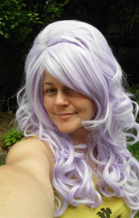 Purple Wig Bump Wig Long Curly Pastel Lavender Wig Marie Etsy