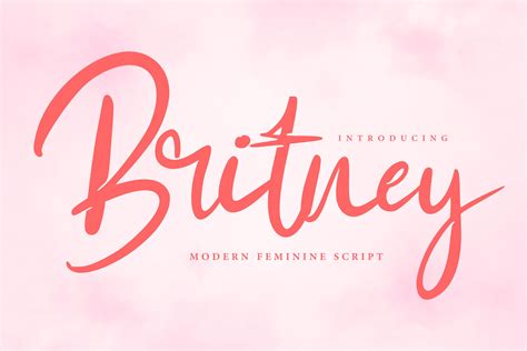 Britney Modern Script Font 374449 Script Font Bundles