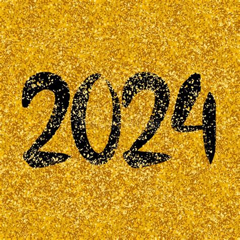 2024 Sign On Golden Dust Background Stock Vector Illustration Of