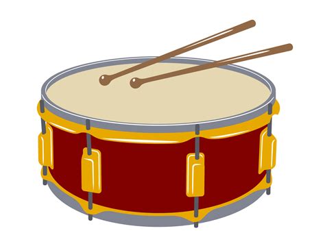 Bass Drum And Drumsticks Musical Instrument Vector Clipart Isolated