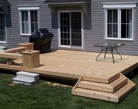 Simple Raised Wooden Deck Design Ideas Small Backyard Decks Patio